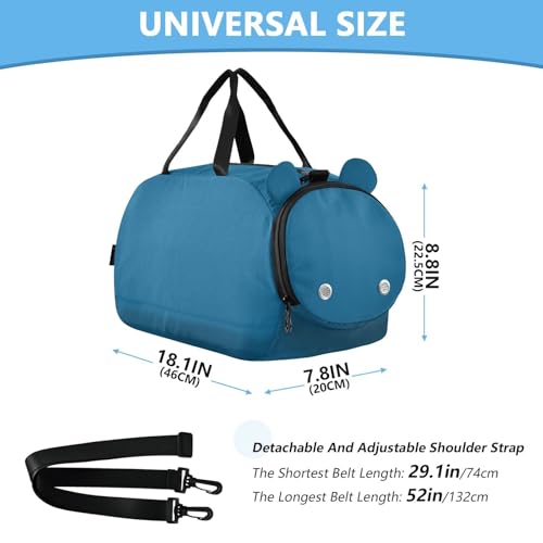 Ice Blue Kids Travel Duffel Bag for Boys Girls Overnight Weekend Tote Bag with Shoes Compartment for Trip Beach Gym3