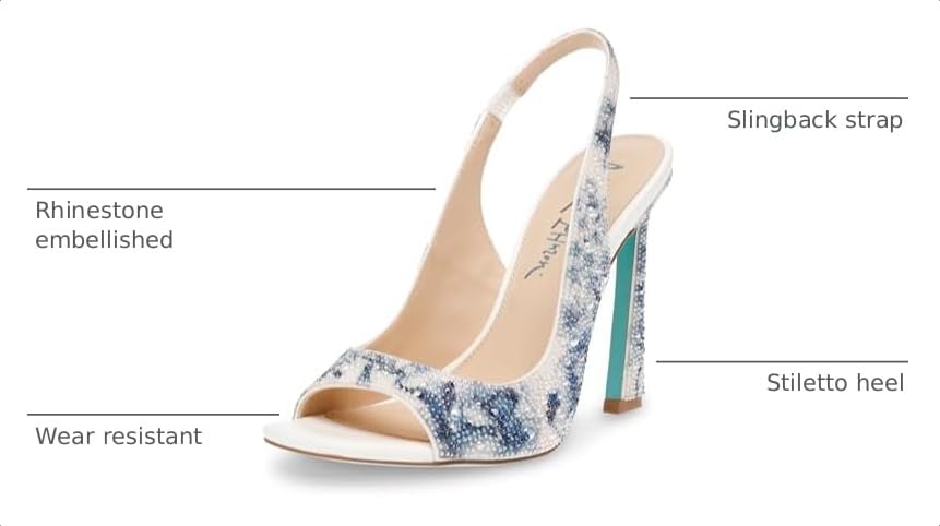 Image of Betsey Johnson Women's Mina Peep-Toe Slingback Heeled Sandals