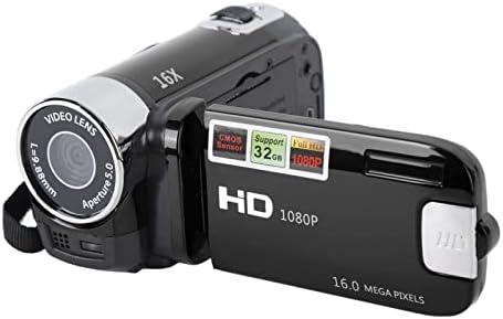 Cameră video Goshyda 4K 48MP, înregistrator DV, ecran rotativ de 2,7 inchi, zoom digital 16X, negru, USB pentru conectare la calculator