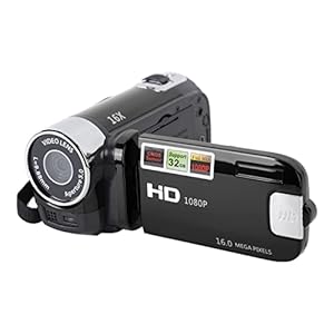 1080P HD Camera Camera Camcorder, 16MP DV Camera 16x Digital Zoom Video Camera, 2.7in TFT Rotatable Screen, Built in Speakers, USB (Black)