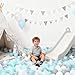 GOGOSO Ball Pit Balls for Toddlers Kids Plastic Balls for Ball-Pit Playpen Pool Baby Pastel BPA-Free Non Toxic Pastel Crush Proof Fun Shaped Star Bal Blue White Clear 100pcs