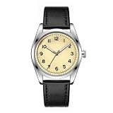 Boyarca Men Vintage Mechanical Watch with Domed Glass Mirror 38mm Case, Casual and Minimalist Manual Winding Mechanical Wrist Watches