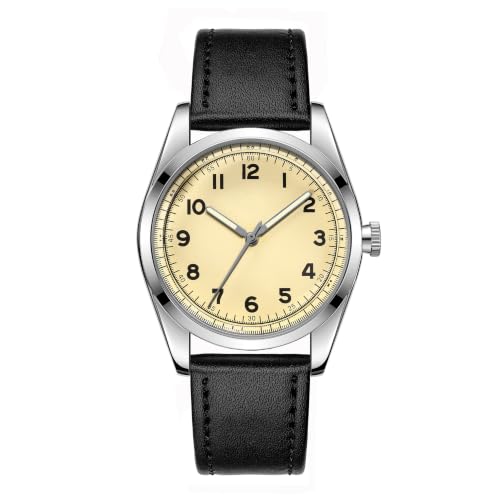 Image of Boyarca Men Vintage Mechanical Watch with Domed Glass Mirror 38mm Case, Casual and Minimalist Manual Winding Mechanical Wrist Watches