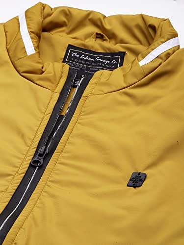 Image of The Indian Garage Co Men Slim Fit Solid Bomber Jackets