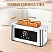 Aigostar 4-Slice Long Slot Toaster Stainless Steel, Extra-Wide Slots, Digital Touch Control, 6 Browning Levels, Defrost Cancel Reheat Functions, 1400W – Perfect for Thick & Thin Bread