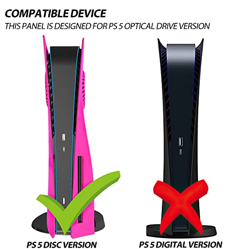 Image of Face Plate Cover Shell with Cooling Vents for PS5 Disc Edition Console Faceplate, Accessories Compatible with Playstation 5 Protective Replacement Panels (Nova Pink)