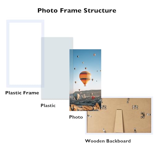Image of JCJMY 4x9 Picture Frame White for Wall Hanging or Tabletop, Wall Mounting Horizontally or Vertically, 4 x 9 Wall Gallery Poster Photo Frame with Shatter Resistant Plexiglass,White