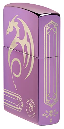Image of Zippo Anne Stokes Laser 360 High Polish Purple Pocket Lighter