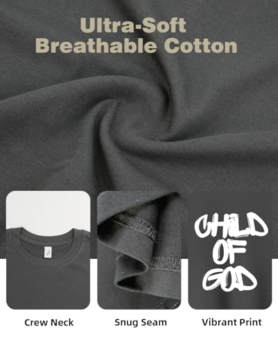 Image of Christian T-Shirts Child of God Shirt Kids Toddler Cute Girls Boys Short Sleeve Tops Graphic I'm A Child of God Tee 2-8 Years
