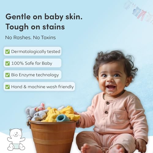 Image of Mylo Baby Detergent Liquid For Clothes | Anti - Bacterial | No Harmful Chemicals, No Allergens & No Artificial Colours (500 ml (Pack of 1))