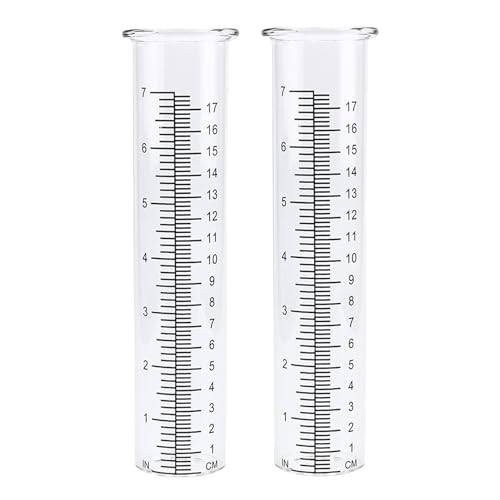 Worparsen Crack-Resistant Rain Gauge Replacement Transparent 8.3 Inch Clear Plastic Tube Durable with Easy-to-Read Standard Increments Upgraded Textured Design 2pcs
