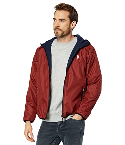Image of U.S. Polo Assn. Reversible Poly Shell to Fleece Hooded Jacket Outerwear