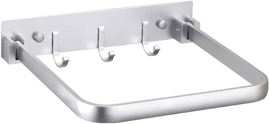 Porte-serviettes mural en aluminium avec finition argentée haute résistance