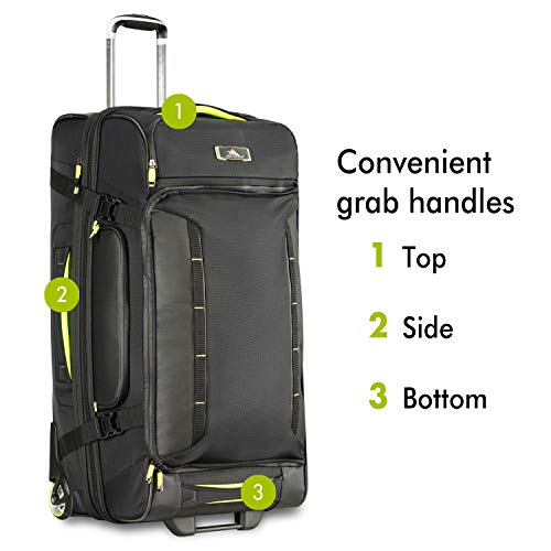 High Sierra AT8 Wheeled Upright Duffel Bag, Black/Zest, 32-Inch