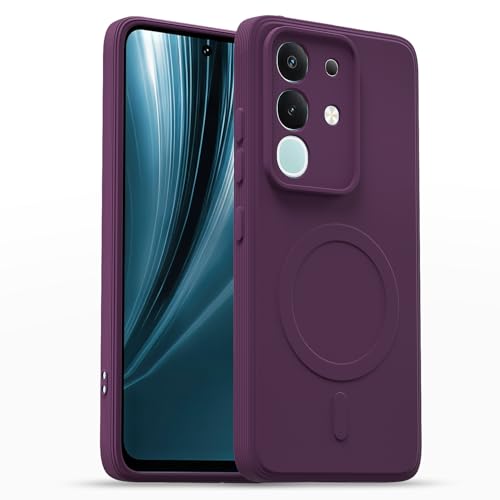 Image of Pikkme Back Cover for Vivo T4x 5G / iQoo Z10x 5G / Vivo Y31 Pro 5G Soft Matte Silicone Mag-Safe Design (Mag-Safe Not Support) Camera Protection | Slim Fit Bumper Cover (Purple)