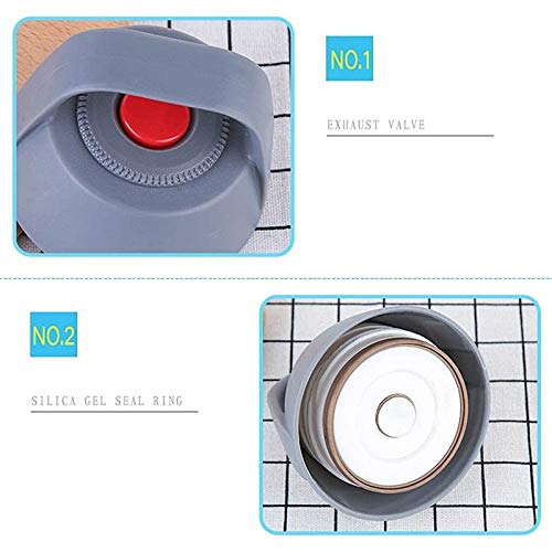 Lonchera aislada al vacío, contenedor térmico de acero inoxidable, diseño a prueba de fugas, mantiene la comida caliente, perfecta para almuerzos y preparación de comidas