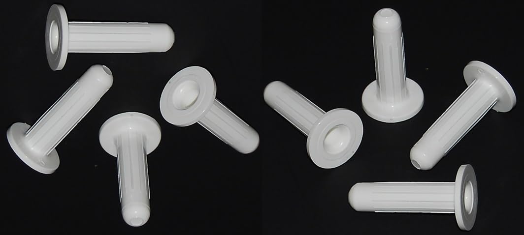 #5208-8 7/16" White Plastic Hole Repair Caster Socket - 8 Pack