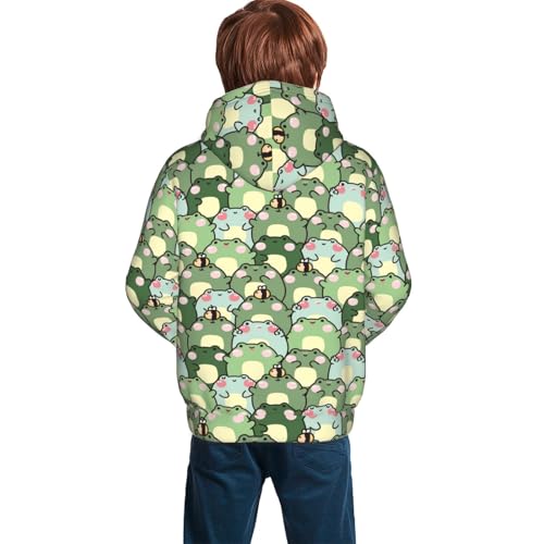 Cute Chubby Frog Kid Hoodies Boys Sweatshirts Girls Pullover with Pocket4