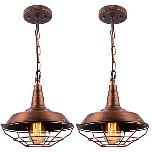 Industrialpendantlightskitchenisland2packfarmhousependantlightwithadjustablechainrusticpendantlightfixturemetalcagependantlightwithwirecagefordiningroombarn Urban Country Home Decor Industrial pendant lights kitchen island 2 pack farmhouse pendant light with adjustable chain rustic pendant light fixture metal cage pendant light with wire cage for dining room barn urban country home decor