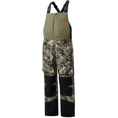 BASSDASH Splice II Men’s Insulated Waterproof Camo Hunting Bibs Ripstop Fishing Pants