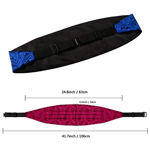 Image of Alizeal Mens Paisley Adjustable Bow Tie Set | Pre-tied Cummerbund Pocket Square Perfect for Weddings Business Formal Events