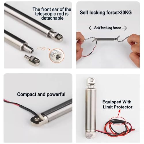 Actionneur linéaire 24V tube 16mm course 20mm pour mini vérin électrique