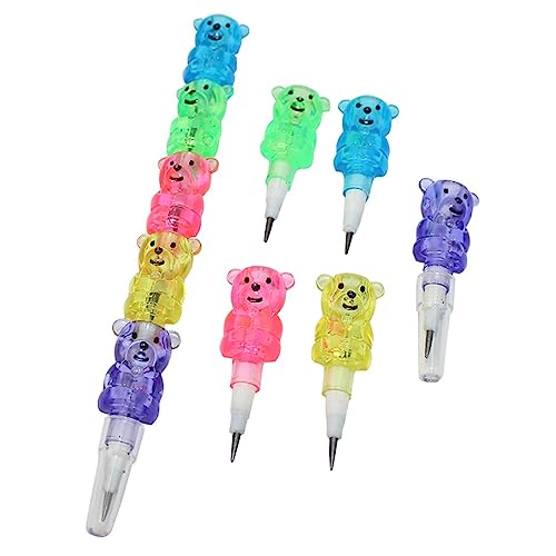 Matite Impilabili per Bambini,12 Pz Matite Orso