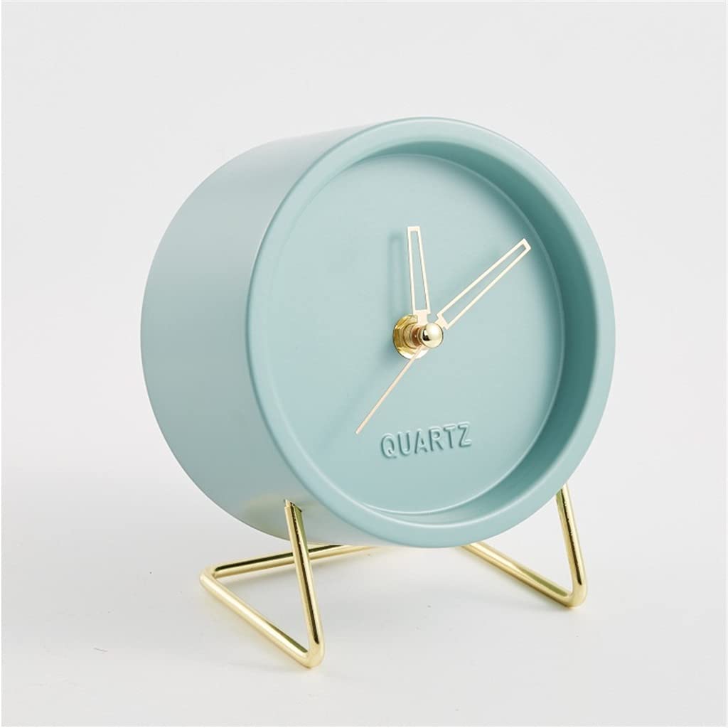 Hrwly Argento Fashion Art Electronic Clock And Decoration Seat Living Room Bedside Silent(Argento)