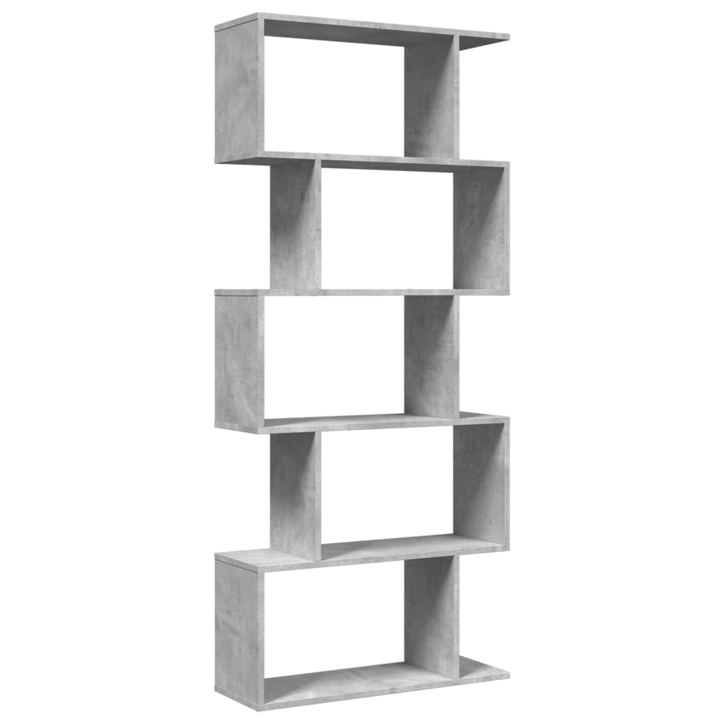 vidaXL Libreria Divisorio 5Piani Grigio Cemento 70x24x161cm Truciolato