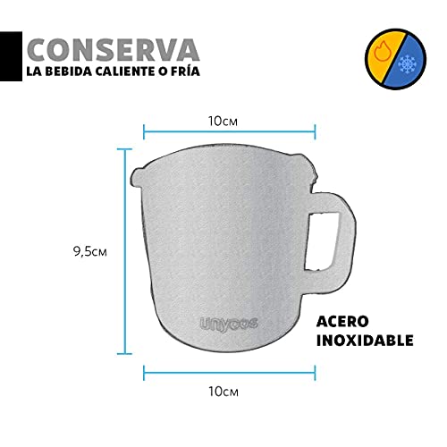 unycos - Taza térmica de Acero Inoxidable con Tapa Antigoteo de 425 ml. Aislamiento de Vacío de Doble Pared | 100% a… - Imagen 4