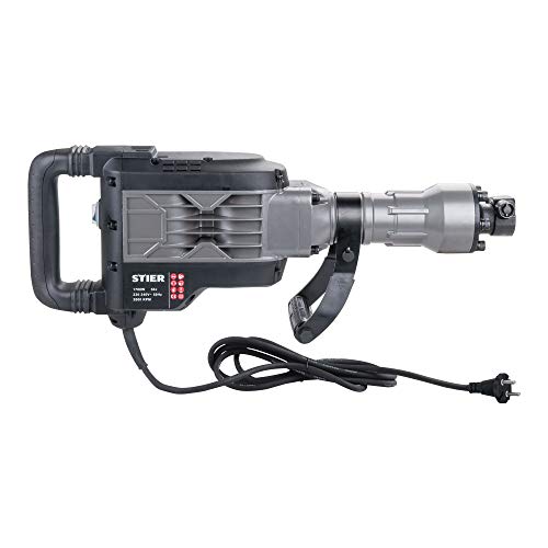 Foto von STIER Abbruchhammer SAH2000, 1700 W, 50 J, 2000 Schläge pro Min, Sechskant Aufnahme, 3 m Kabellänge, HEX-Werkzeugaufnahmesystem, inkl. Ölstandkontrolle und verstellbaren Handgriff