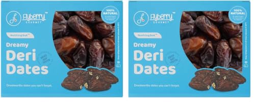 Image of Flyberry Gourmet Deri Dates (Khajoor /Khajur) 1kg | 100% Natural | Rich in Calcium, Iron and Potassium | Instant Energy (Pack of 2)