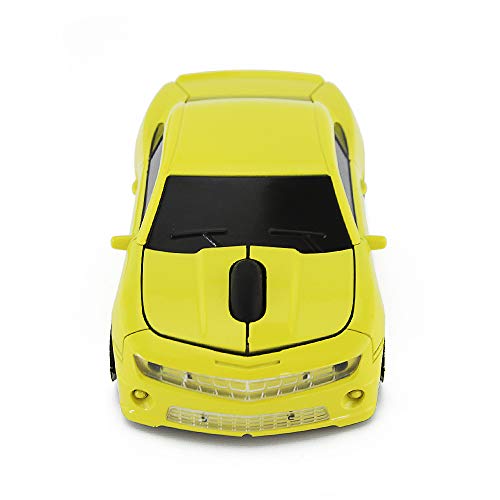 Image of Ai5G for CL Car Mouse Wireless Sport Car Shape Mouse Laptop Desktop Computer Mouse Optical Mice with 2.4GHz Nano USB LED Headlight (Yellow)