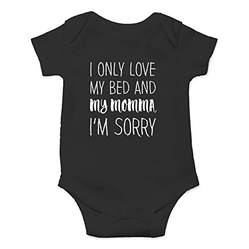 Image of Love My Bed And My Momma, Sorry - Funny Baby Essentials Bodysuit - Newborn Baby Girl Clothes