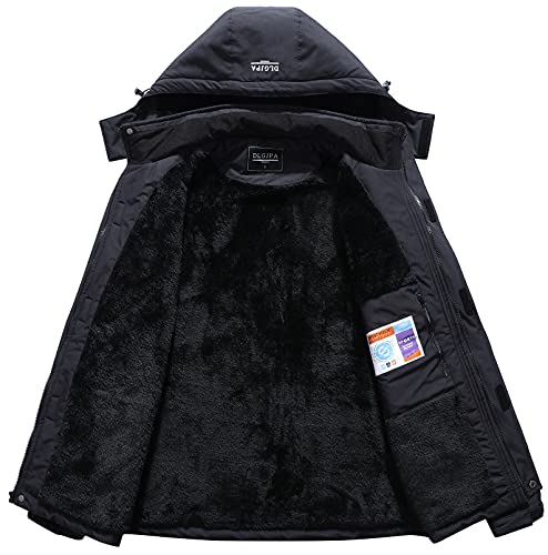 Dlgjpa Men's Mountain Waterproof Ski Jacket Hooded Windbreakers Windproof Raincoat Winter Warm Snow Coat #TOP2