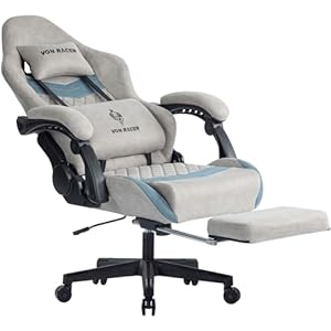 Blue Whale Gaming Chairs for Adults 350lbs Computer Chair with Adjustable Lumbar Support Headrest and Footrest Large Size Reclining Ergonomic Gaming Chair Big and Tall Linkage Armrest Computer Chair