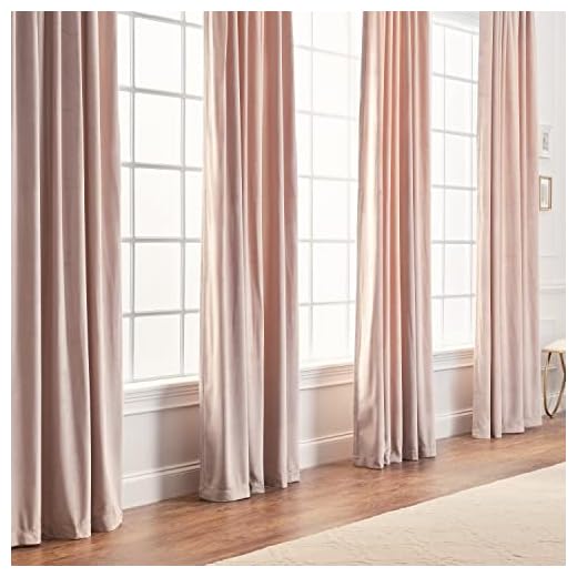 Chanasya Premium Solid Velvet Curtains - Classy and Solid Drapes for Living Room or Bedroom - 52" x 108" - Blush, 2 Panels