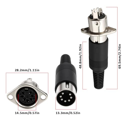 Adaptador macho y hembra DIN 7 pines x12 piezas miniatura 4
