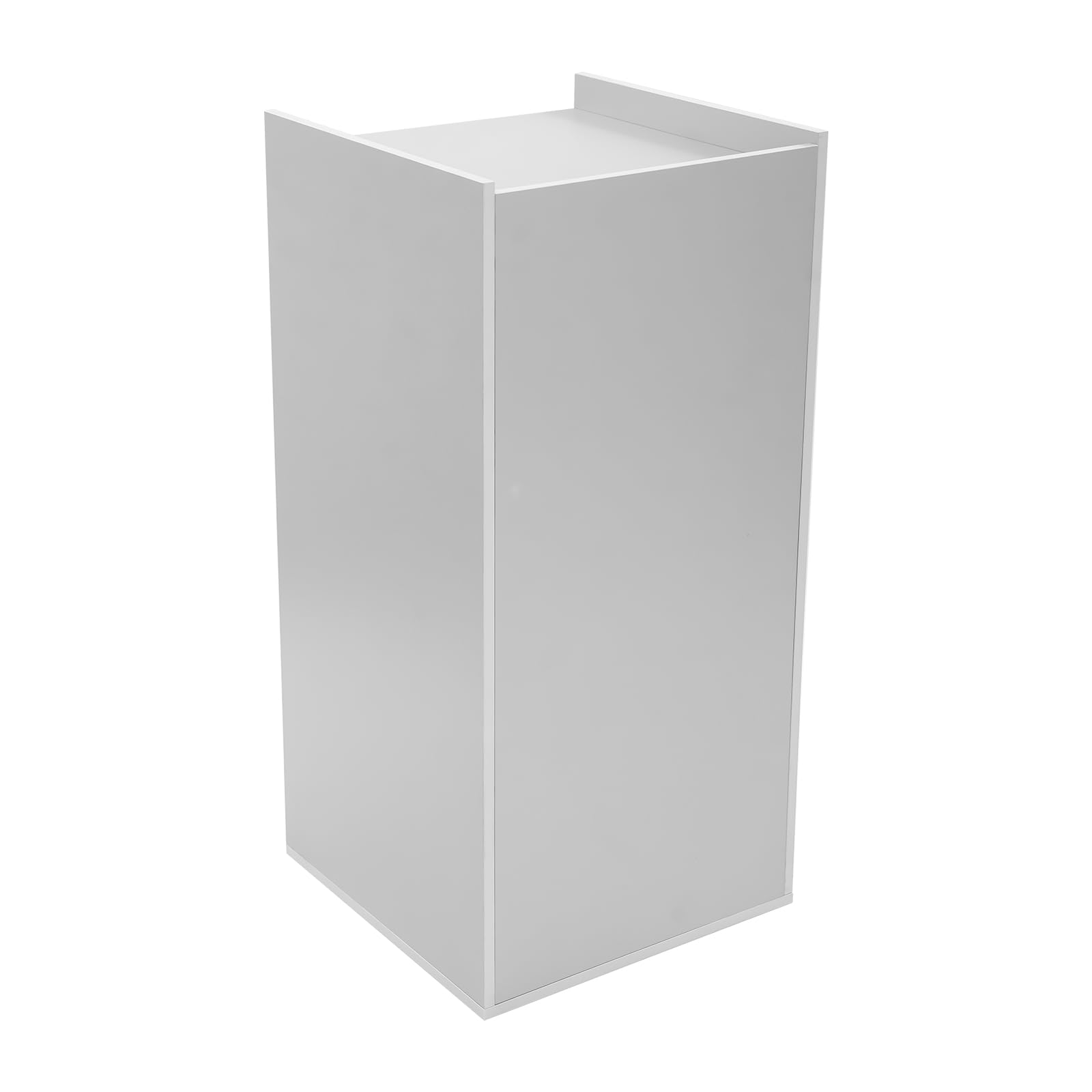 Cubo de basura de madera, cubo de basura comercial con bolsa de basura plegable, 22 x 22 x 46 pulgadas, cubo de basura de restaurante para oficinas y cafeterías, carga total 50 kg (plata)