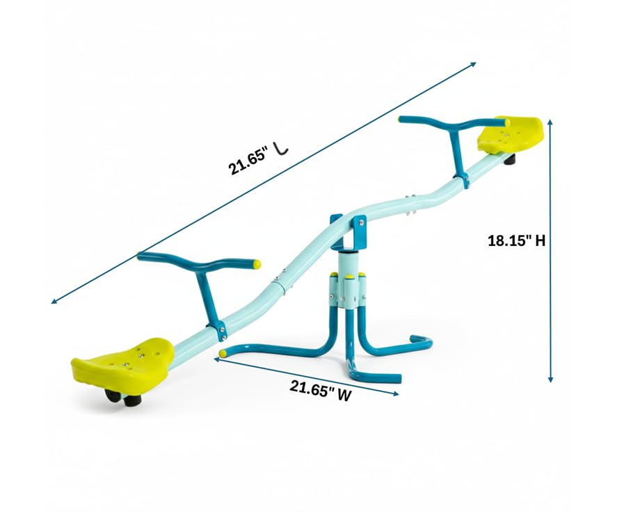 Image of TP Toys Spiro Seesaw Sit and Spin Teeter Totter with 360 Spin Kids Outdoor Play Equipment for Backyard, Playground, or Indoor Fun Boys and Girls Ages 3-10