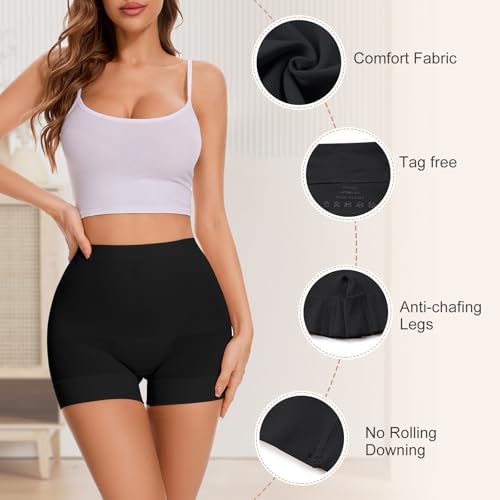 Image of Seamless Shaping Boyshorts Panties for Women Slip Shorts for Under Dresses Tummy Control Underwear Shapewear Shorts