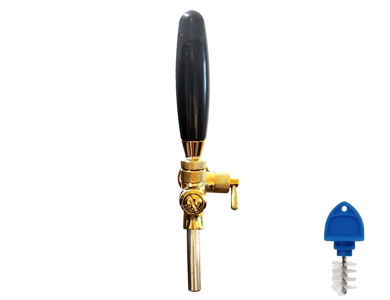 tsingseen life Robinet réglable pour bière Inclus Robinet pour bière, régulateur de débit, Robinet G5 / 8 avec Manche chromé (Couleur: Or)