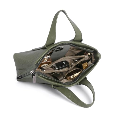 Image of EXOTIC Valeria Satchel Sling Bag for Women | Textured Leatherette Handbag with Top Handle & Detachable Crossbody Strap | Multi-Compartment Structured Purse