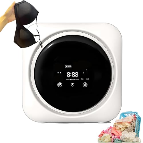 Mini Lavadora y Secadora Portátil 2 en 1, Mini Lavadora con Panel de Control LCD, Tambor de Acero Inoxidable, para Ropa de Bebé, Ropa Interior y Calcetines,Wall Mount