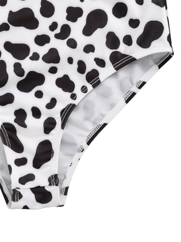 OYOANGLE Girl's Printed One Shoulder Ruffle Trim One Piece Swimsuit Summer Bathing Suits4