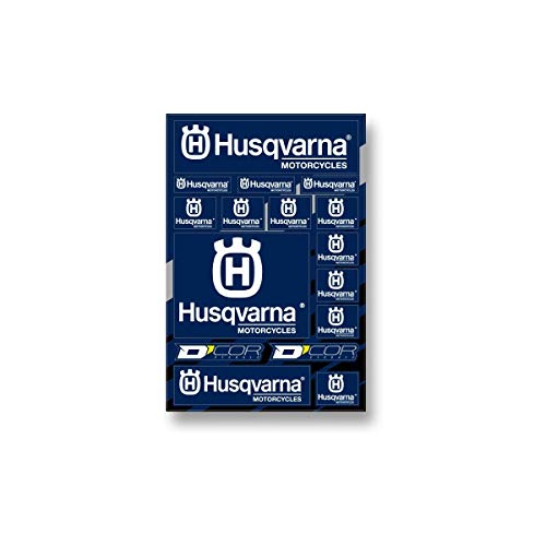 D’cor Visuals Decal Sheet – Compatible with Husqvarna – 12 Mil Thick High-Tack Vinyl, 19”x12” – OEM-Style Motocross Sticker Kit for Dirt Bike Plastics