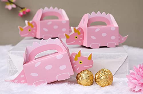 Image of SATYAM KRAFT 20 Pcs Dinosaur Theme Folding Gift Boxes - Paper Storage Box for Chocolate, Dry Fruits, Return Gifts, Birthday, Wedding, Engagement Party Favors (Pack of 20, Pink)
