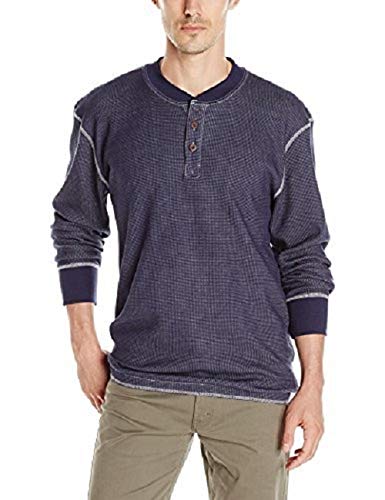 Wrangler Authentics Henley gofre de Manga Larga Camisa, Azul (Mood Indigo), M para Hombre