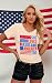 Loves Jesus and America Too Shirt V Neck Women Patriotic T-Shirt USA Flag Tees 4th of July Christian Tops