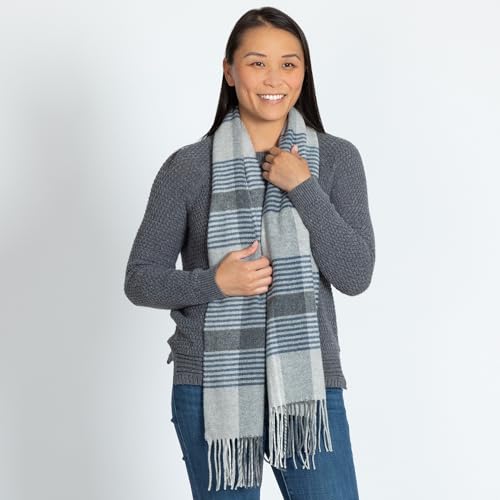 GreaterGood Ukrainian Merino Wool and Cashmere Plaid Scarf Fair Trade Luxuriously Soft Unisex Winter Handcrafted Artisan Gift3